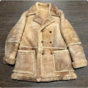 Vintage 70s Men's sheepskin Shearling Coat
